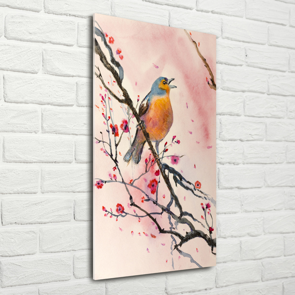 Tableau verre acrylique Oiseau sur une branche