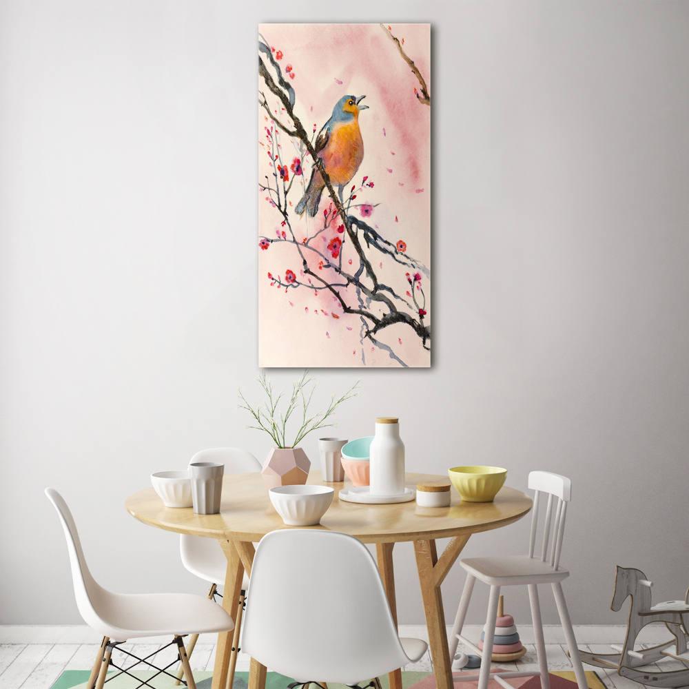 Tableau verre acrylique Oiseau sur une branche