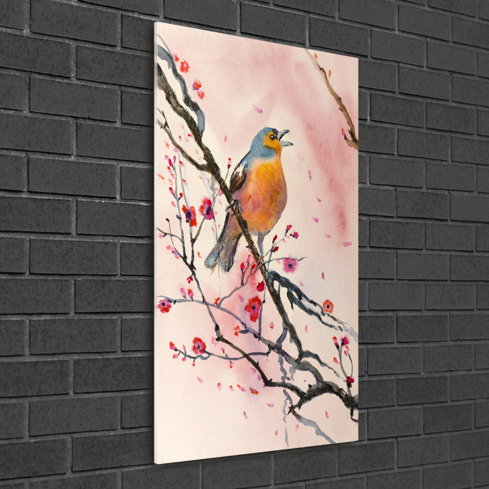 Tableau verre acrylique Oiseau sur une branche