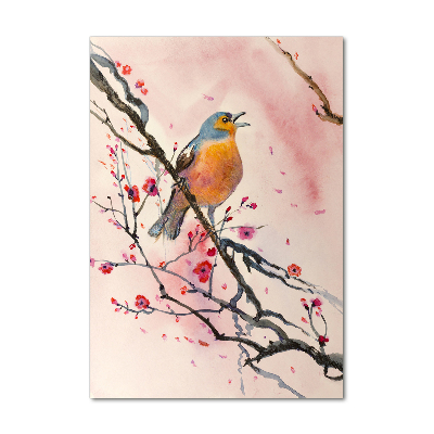 Tableau verre acrylique Oiseau sur une branche