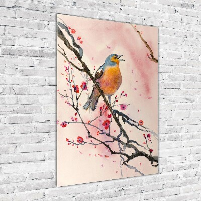 Tableau verre acrylique Oiseau sur une branche