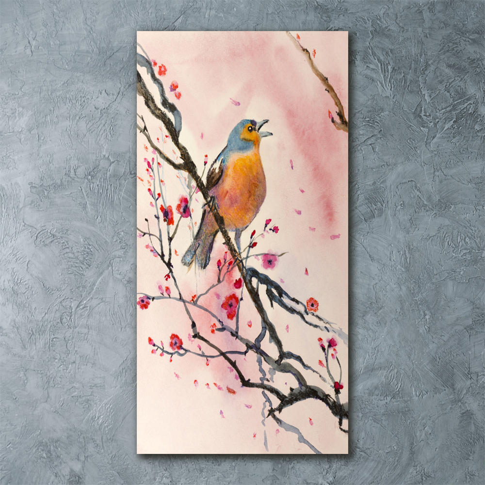 Tableau verre acrylique Oiseau sur une branche