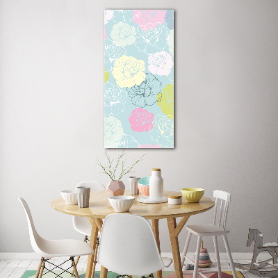 Tableau sur verre acrylique Roses fleurs