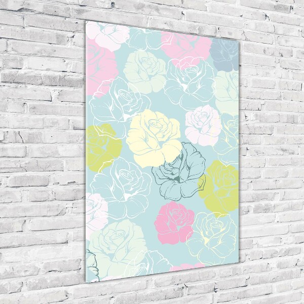 Tableau sur verre acrylique Roses fleurs