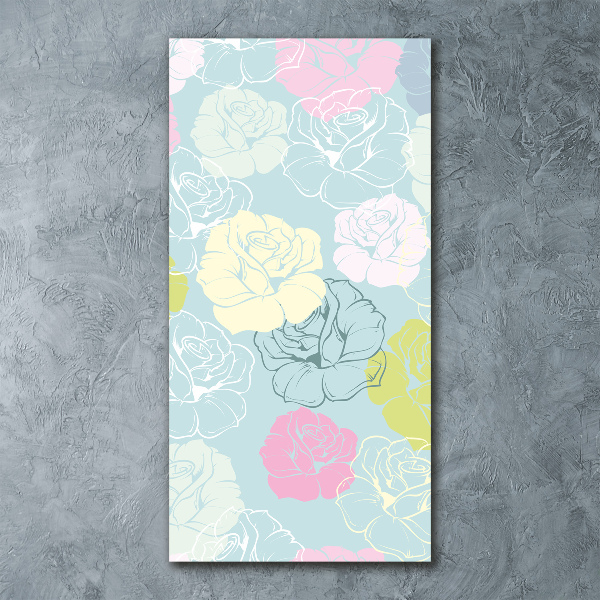 Tableau sur verre acrylique Roses fleurs