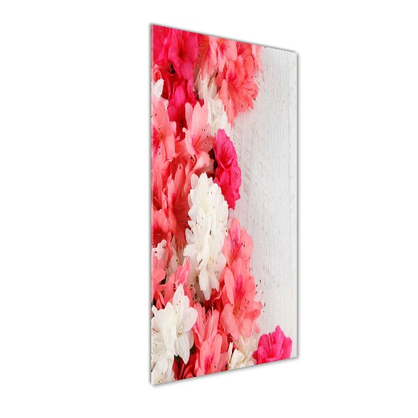Acrylique tableau Fleurs sur bois