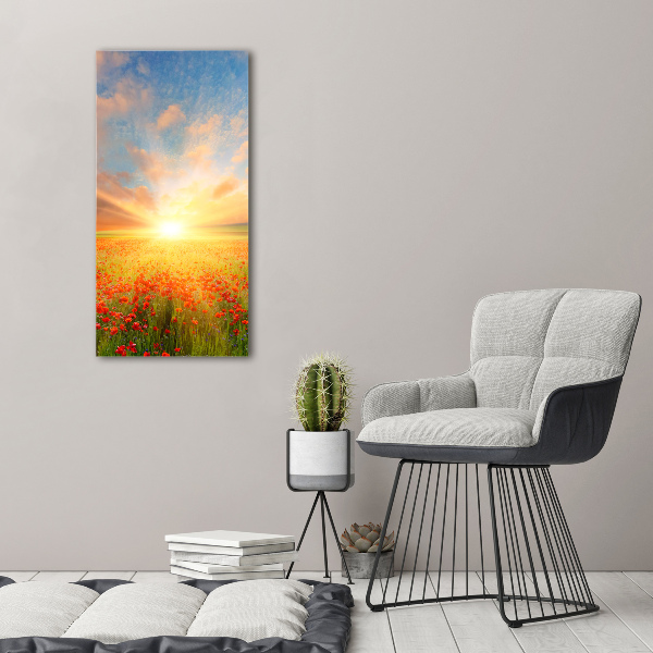 Tableau en acrylique Champ de coquelicots