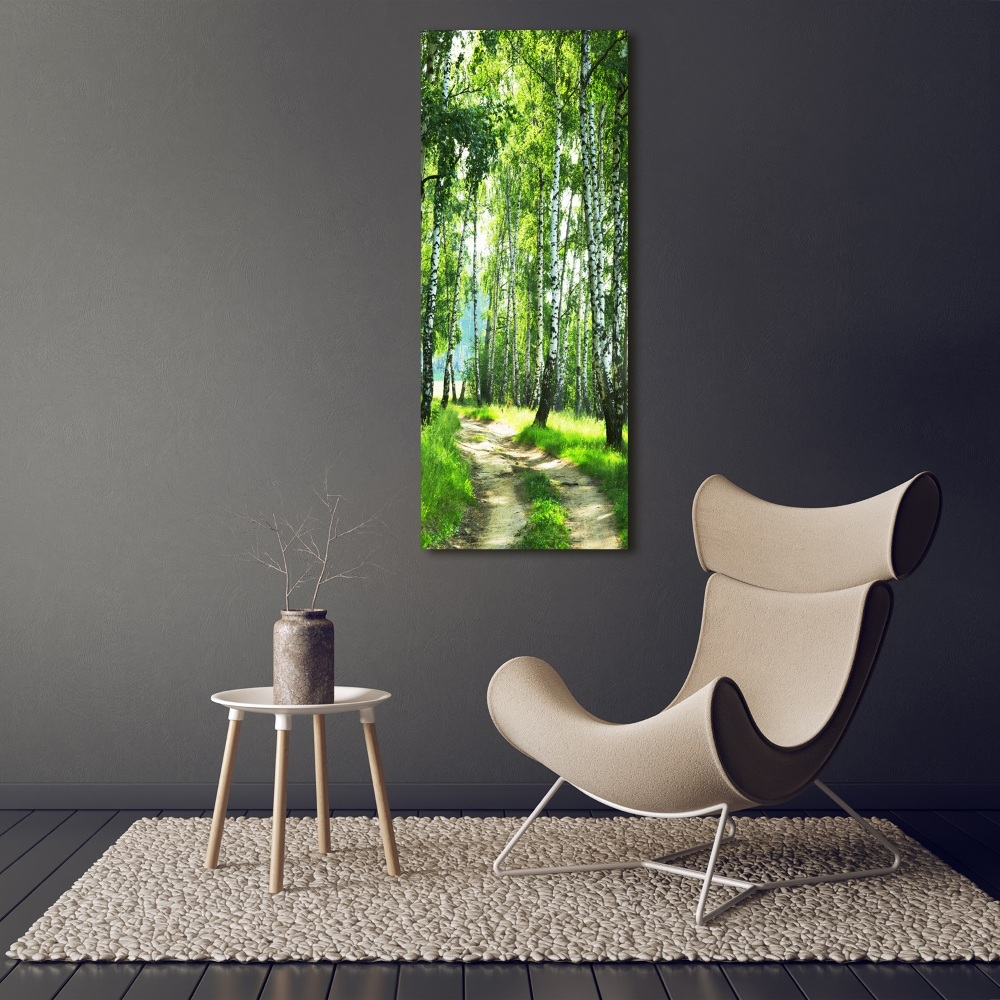 Tableau sur verre acrylique Les forêts de bouleaux