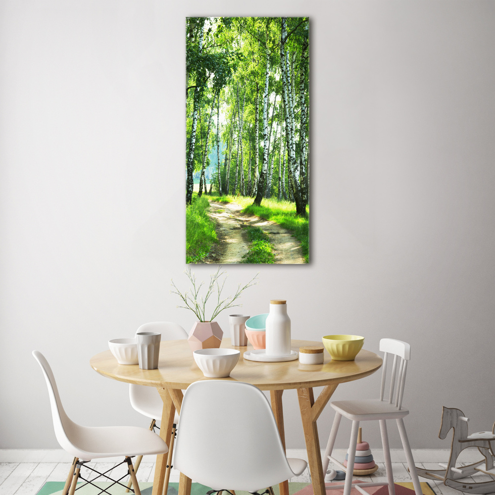 Tableau sur verre acrylique Les forêts de bouleaux