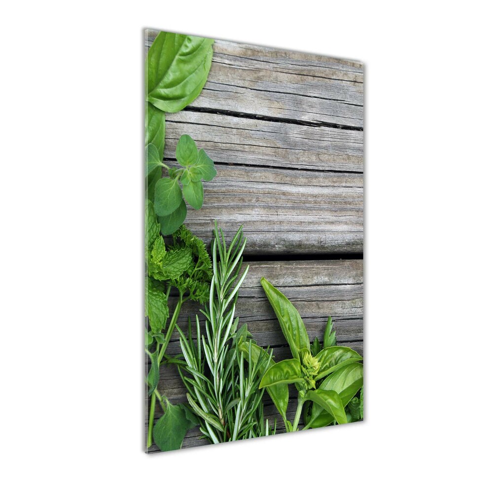 Tableau verre acrylique Herbes sur bois