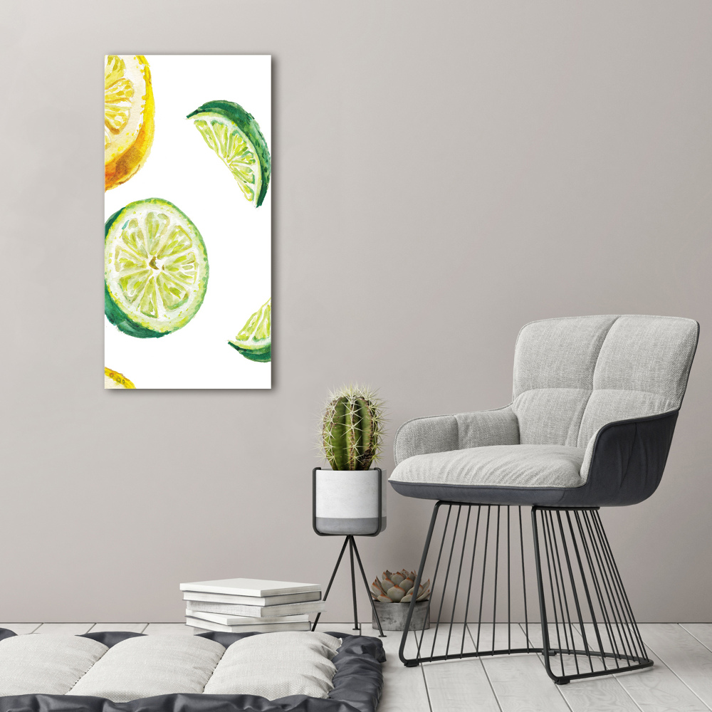 Acrylique tableau Limes et citrons