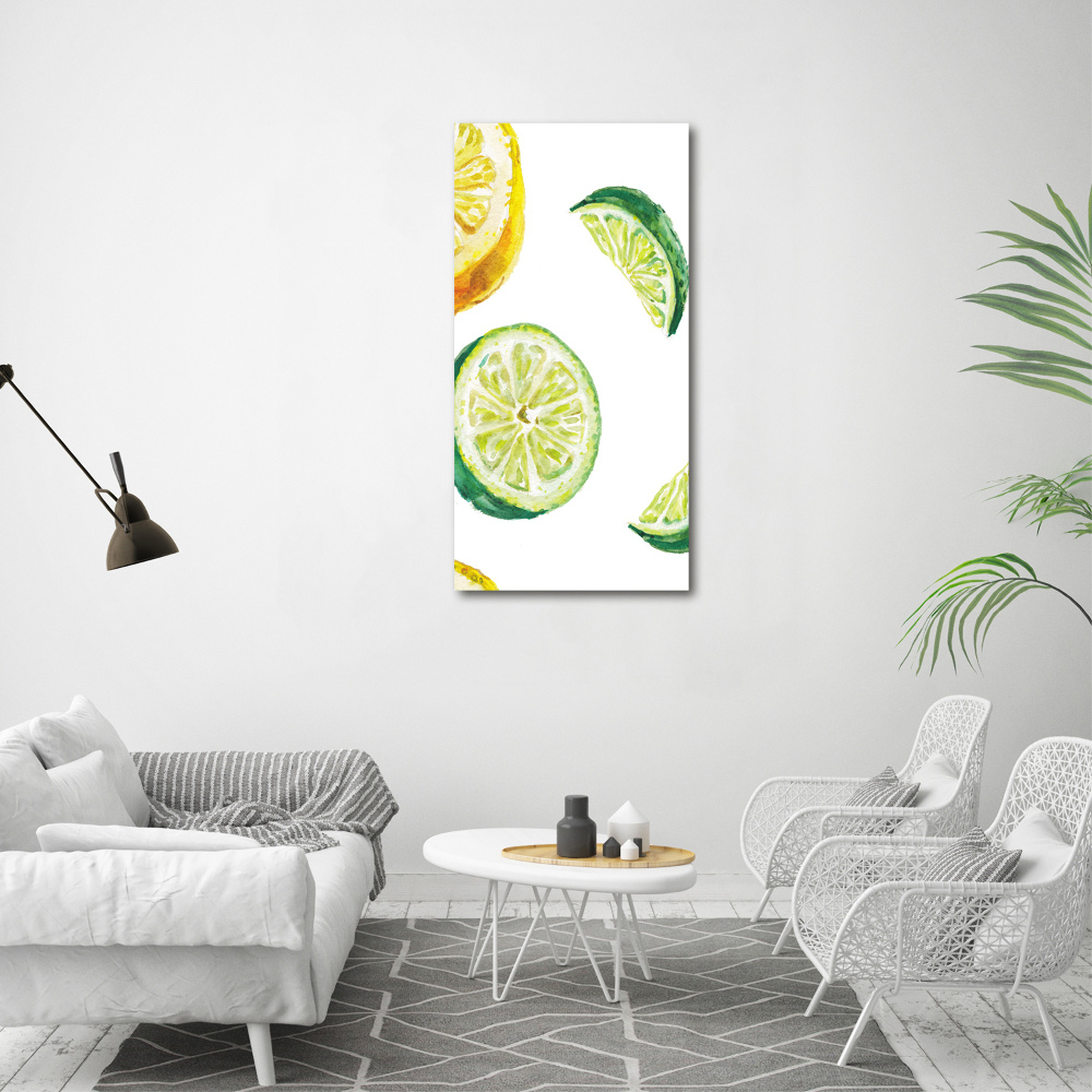 Acrylique tableau Limes et citrons