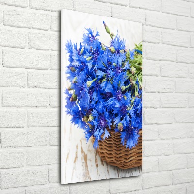 Acrylique tableau Bleuets dans un panier