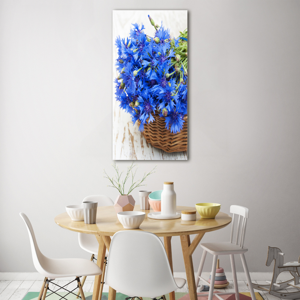 Acrylique tableau Bleuets dans un panier