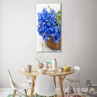 Acrylique tableau Bleuets dans un panier