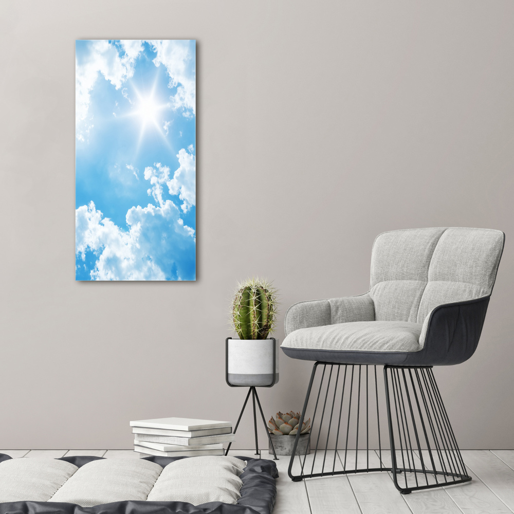 Tableau en acrylique Nuages dans le ciel soleil