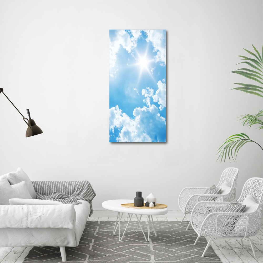 Tableau en acrylique Nuages dans le ciel soleil