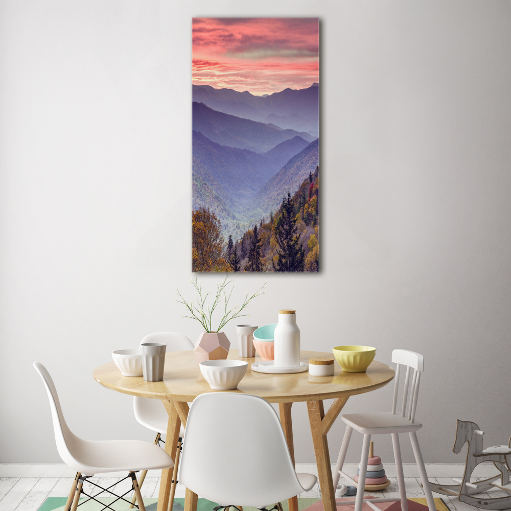 Tableau verre acrylique Brume sur les montagnes