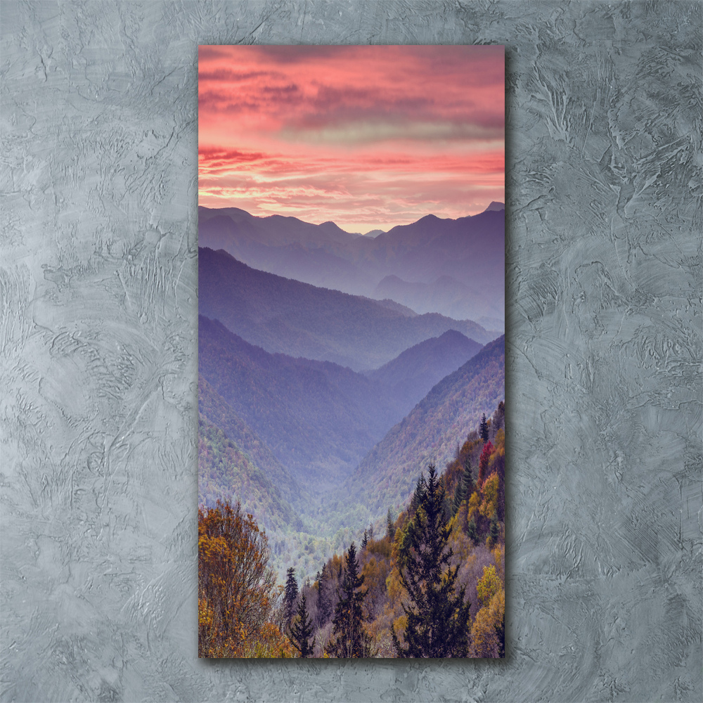 Tableau verre acrylique Brume sur les montagnes