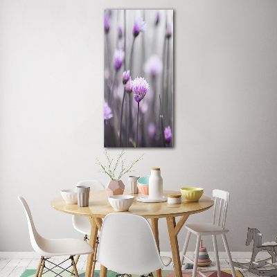 Tableau sur verre acrylique Fleurs de ciboulette