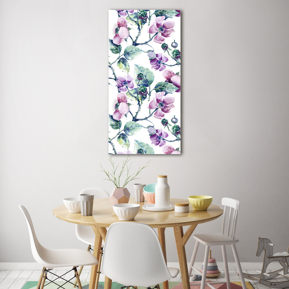 Tableau sur verre acrylique Fleurs de mûres