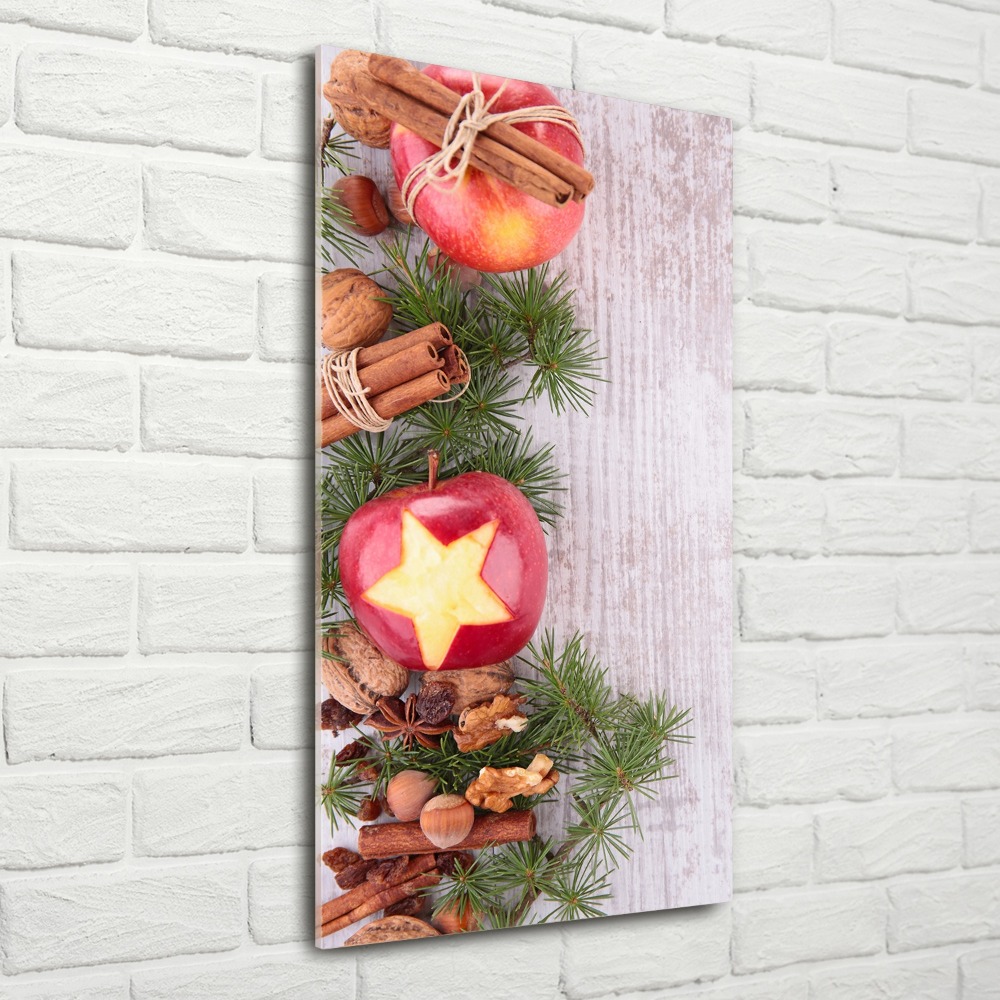 Tableau sur verre acrylique Pommes de Noël