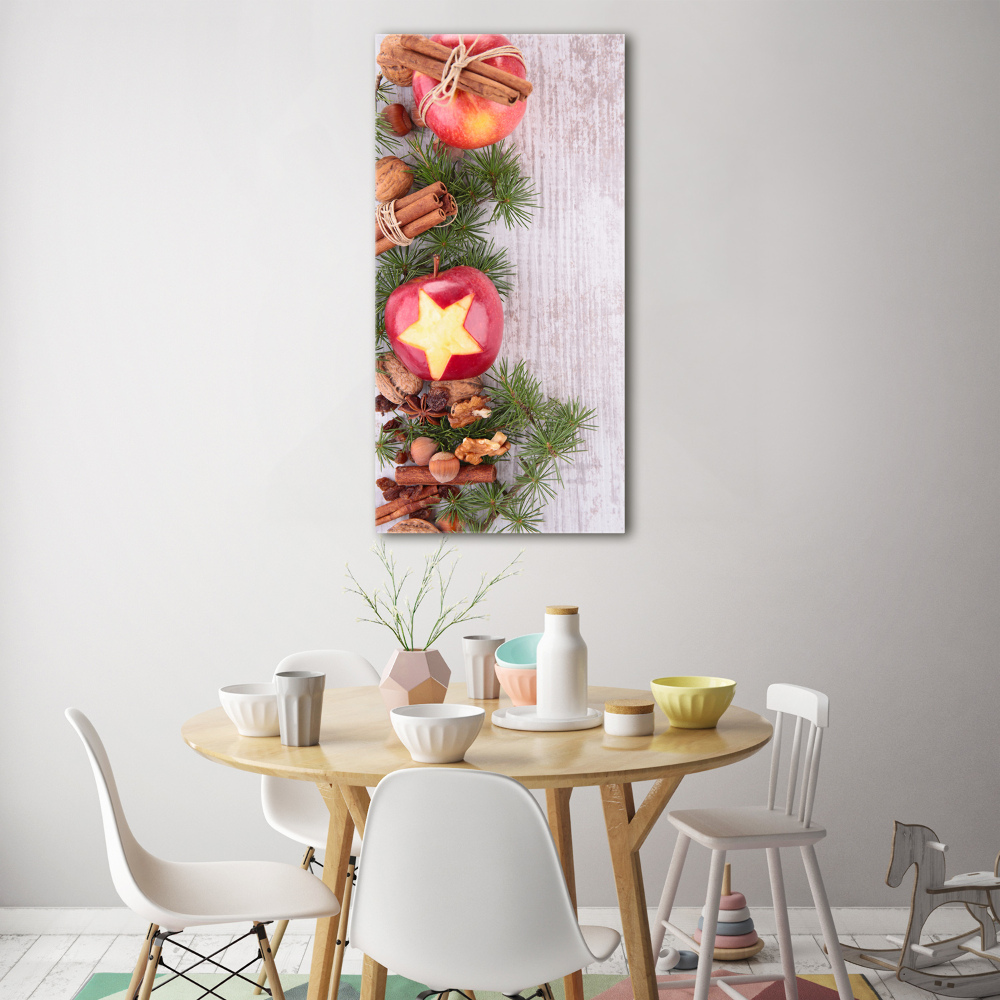 Tableau sur verre acrylique Pommes de Noël