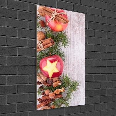 Tableau sur verre acrylique Pommes de Noël