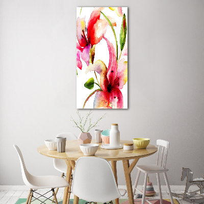 Tableau verre acrylique Fleurs de lys