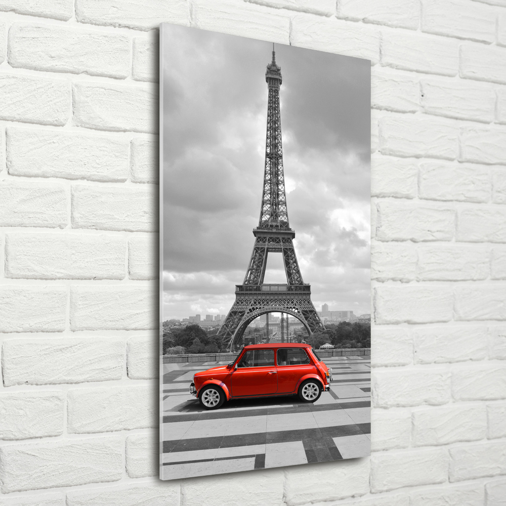 Acrylique tableau Tour Eiffel voiture