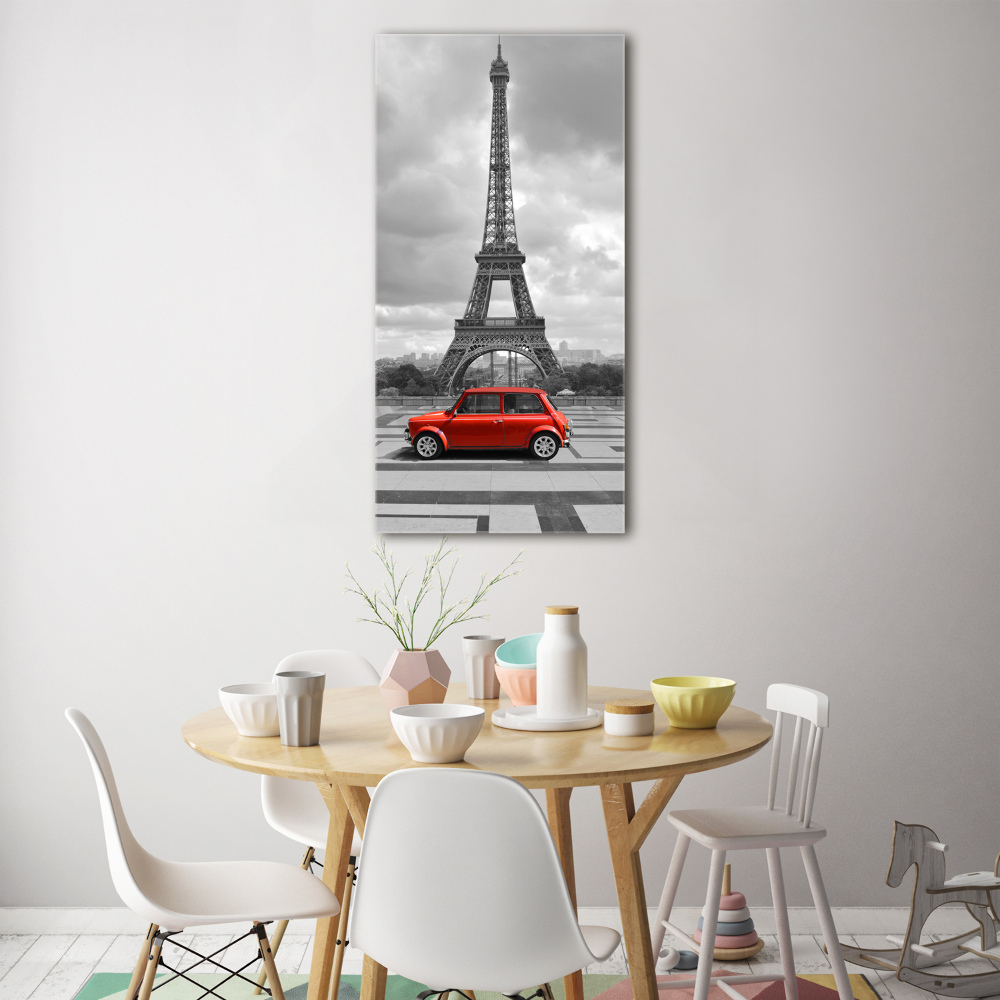 Acrylique tableau Tour Eiffel voiture