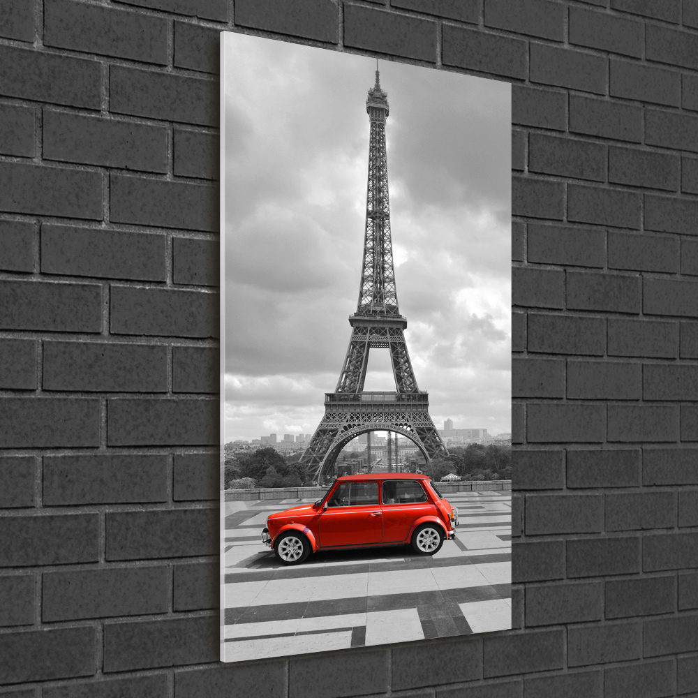 Acrylique tableau Tour Eiffel voiture