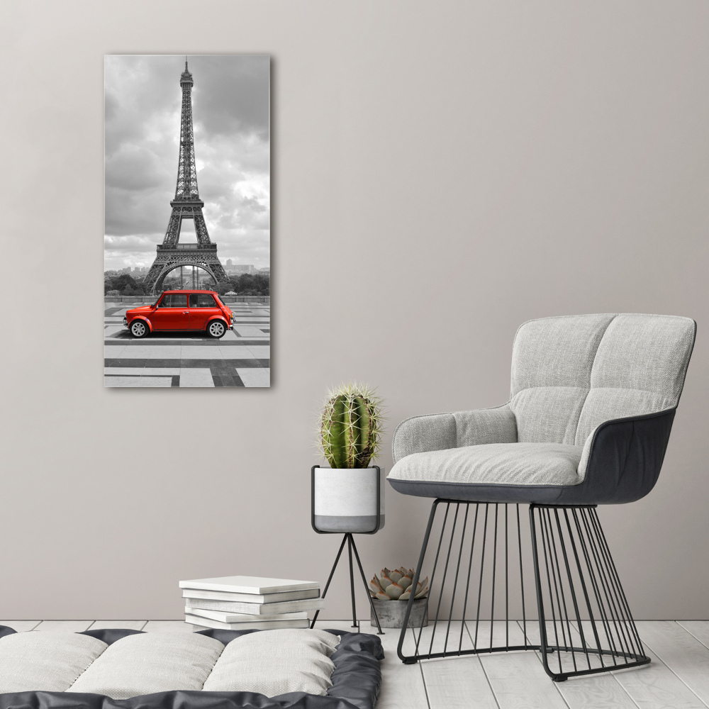 Acrylique tableau Tour Eiffel voiture