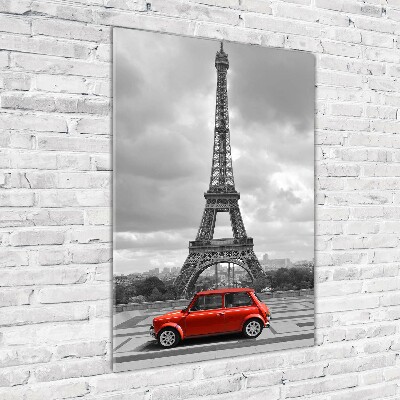 Acrylique tableau Tour Eiffel voiture