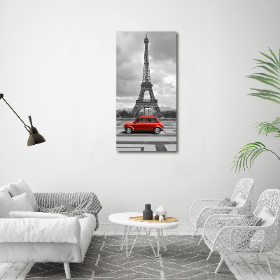 Acrylique tableau Tour Eiffel voiture