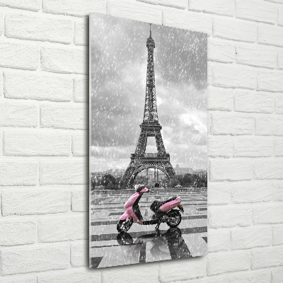 Tableau acrylique Tour Eiffel scooter