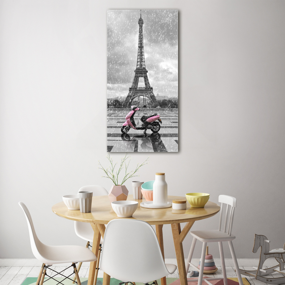 Tableau acrylique Tour Eiffel scooter