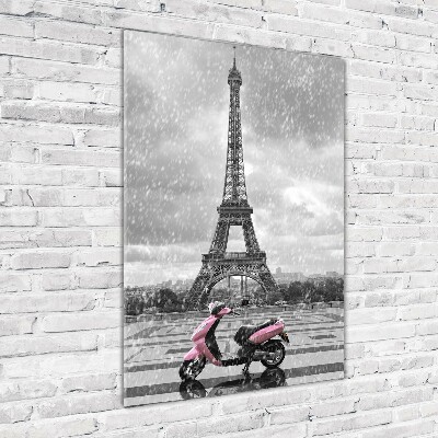 Tableau acrylique Tour Eiffel scooter