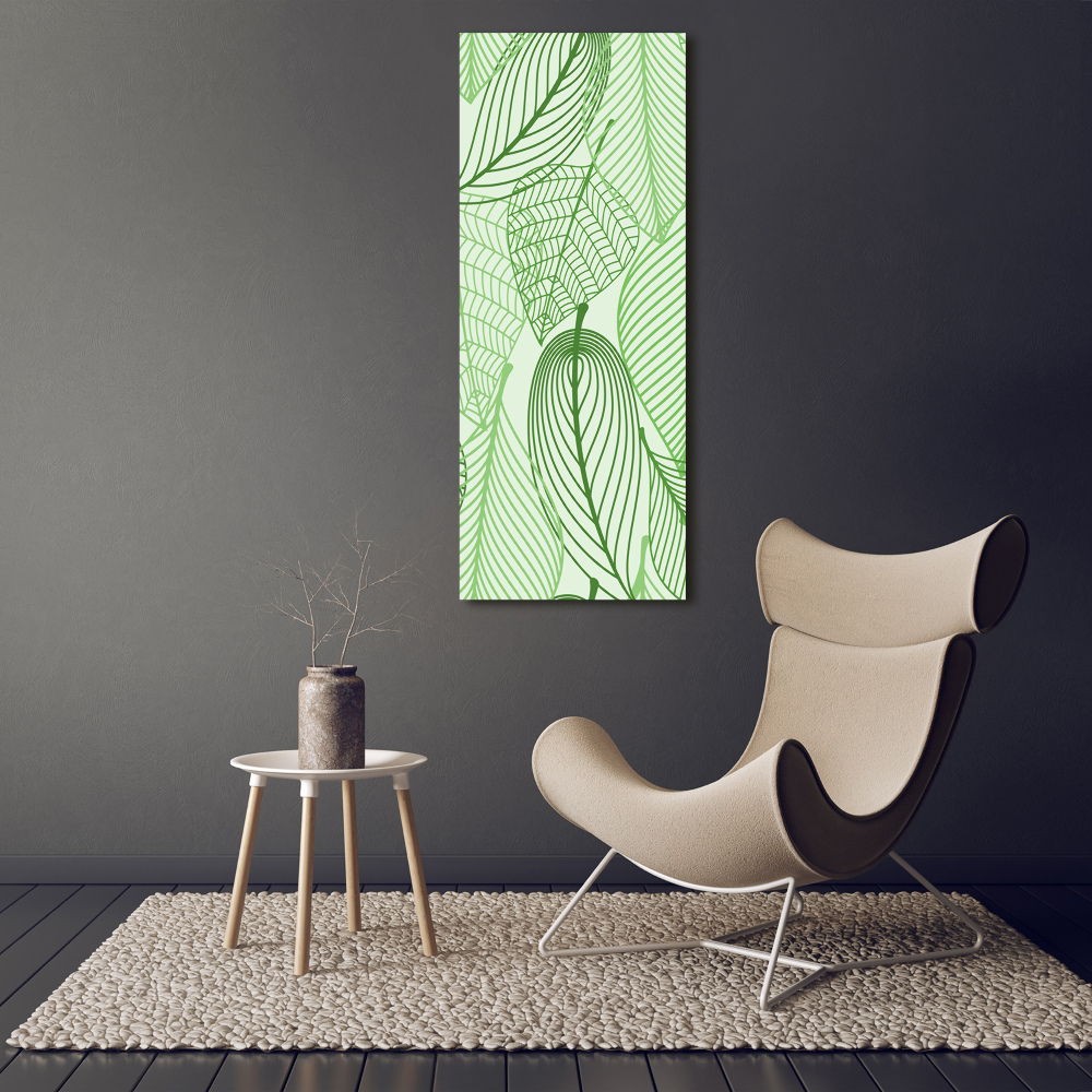 Tableau sur verre acrylique Feuille verte