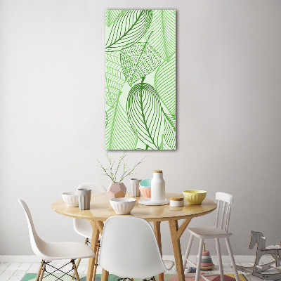 Tableau sur verre acrylique Feuille verte