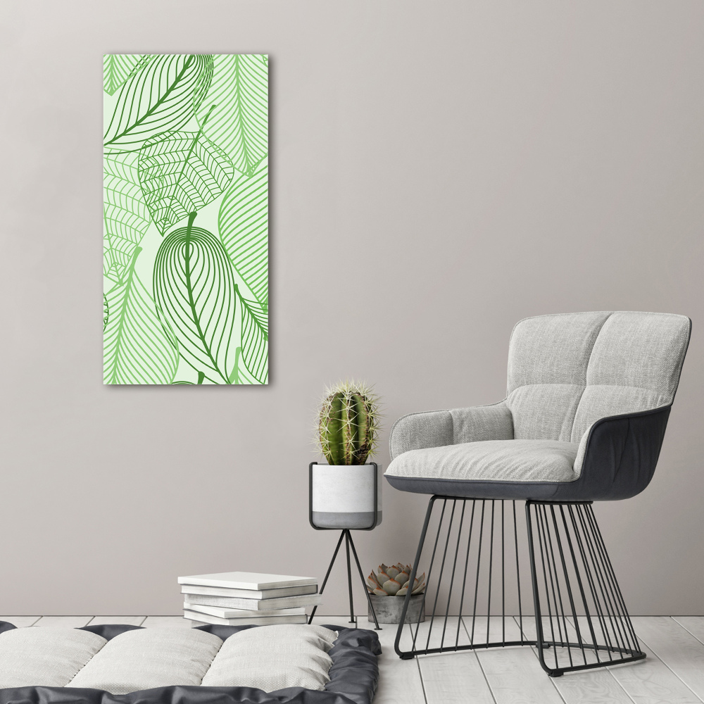 Tableau sur verre acrylique Feuille verte