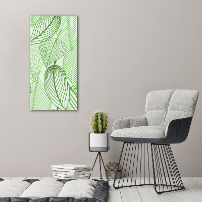 Tableau sur verre acrylique Feuille verte