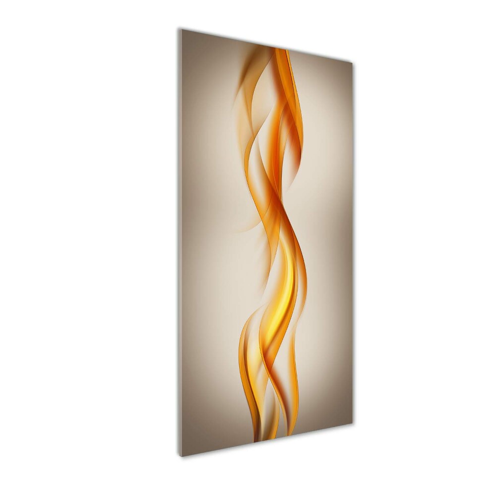 Tableau verre acrylique Vague orange