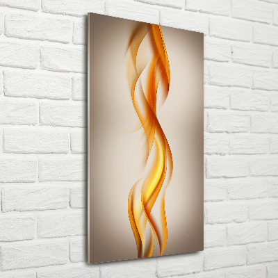 Tableau verre acrylique Vague orange