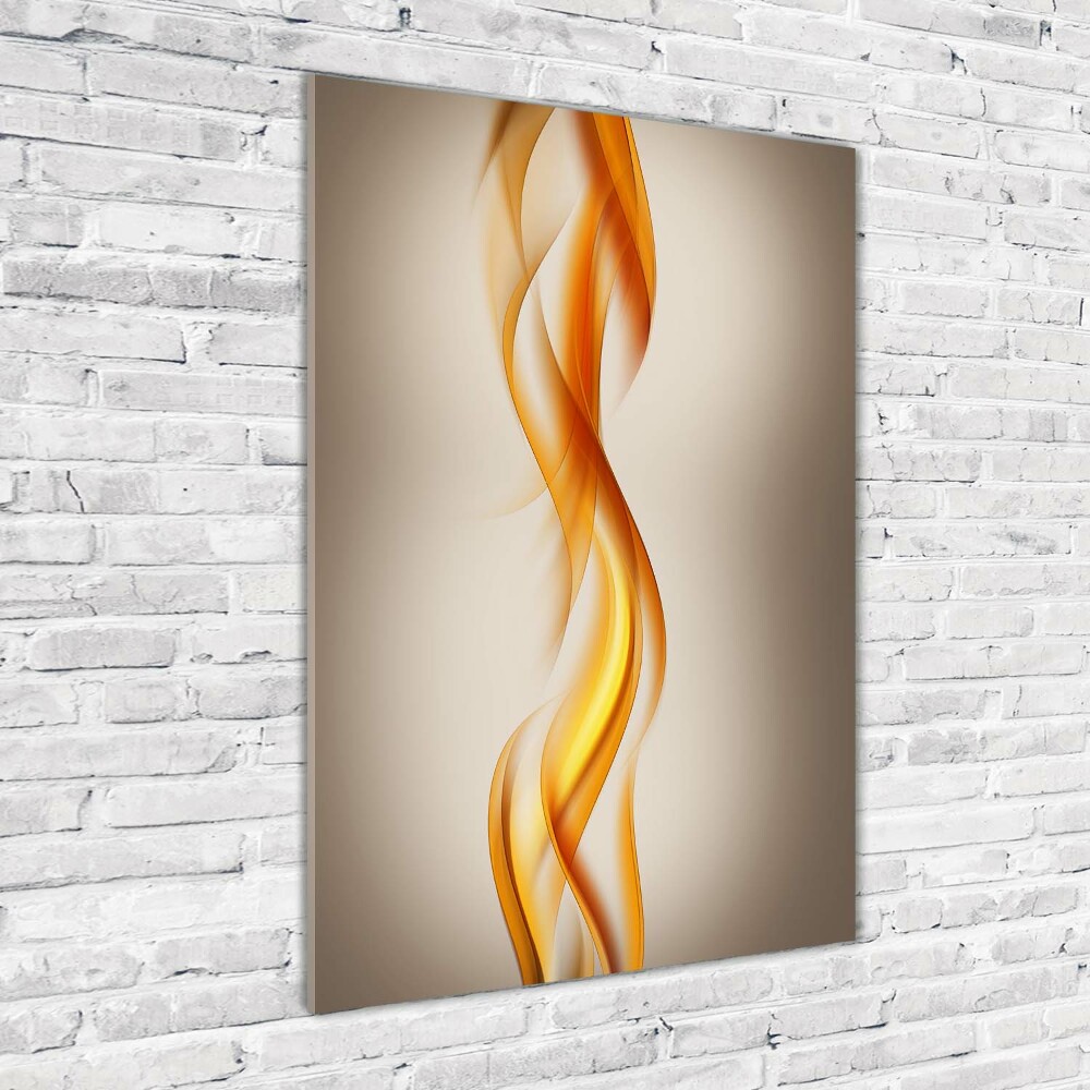 Tableau verre acrylique Vague orange