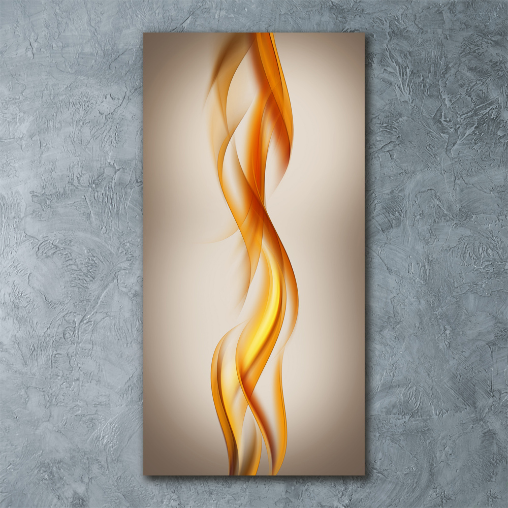 Tableau verre acrylique Vague orange