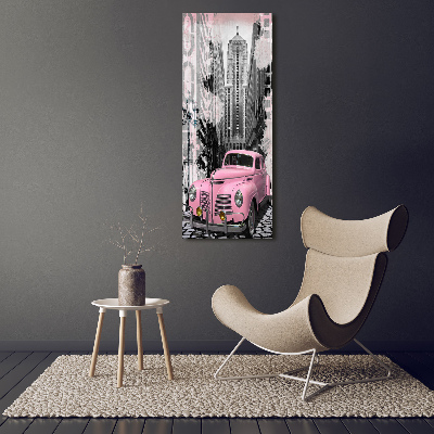 Acrylique tableau Voiture rose