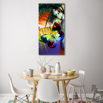 Tableau sur verre acrylique Fleurs colorées