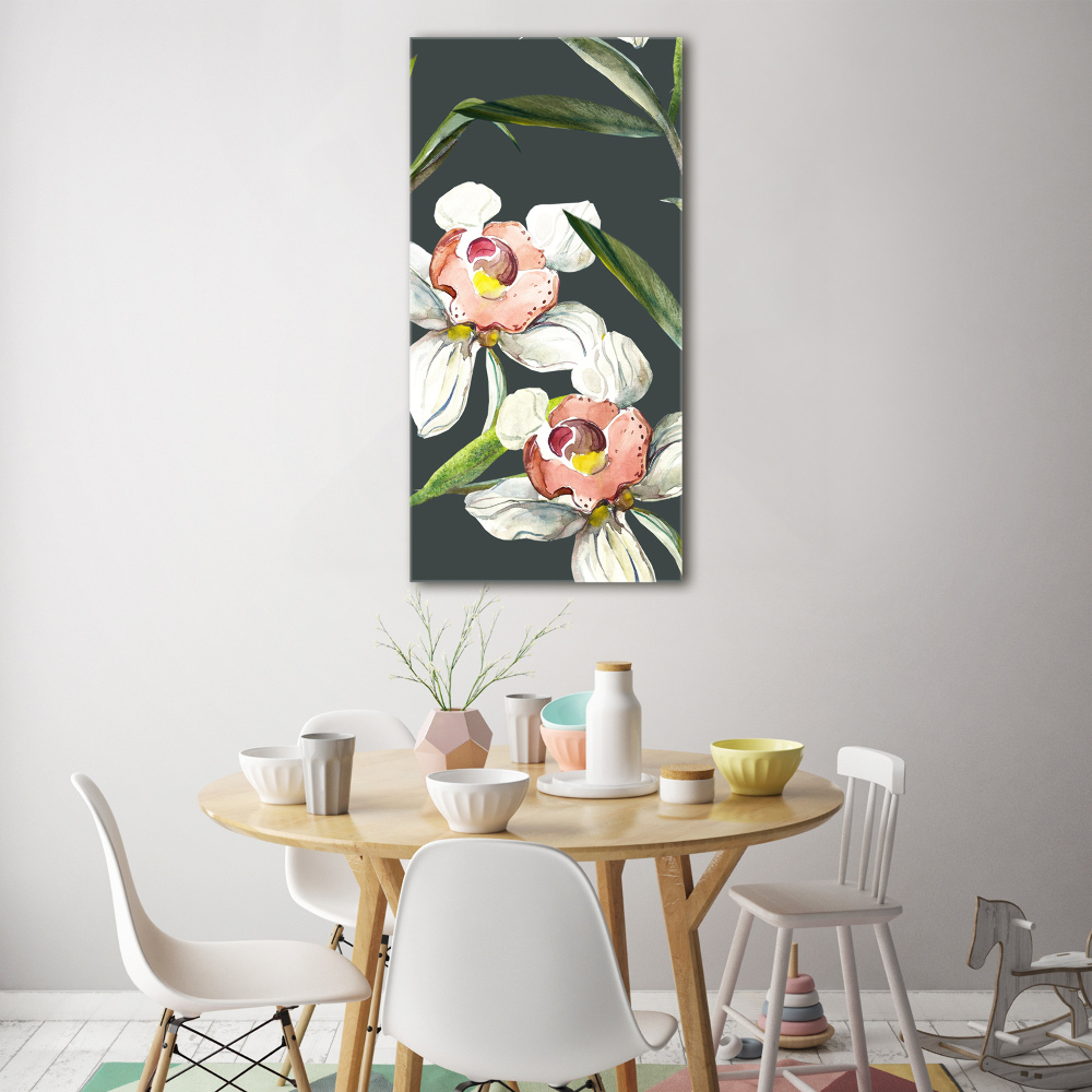 Tableau sur verre acrylique Motif floral