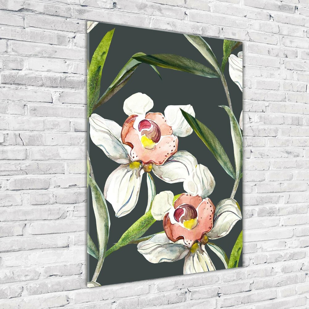 Tableau sur verre acrylique Motif floral